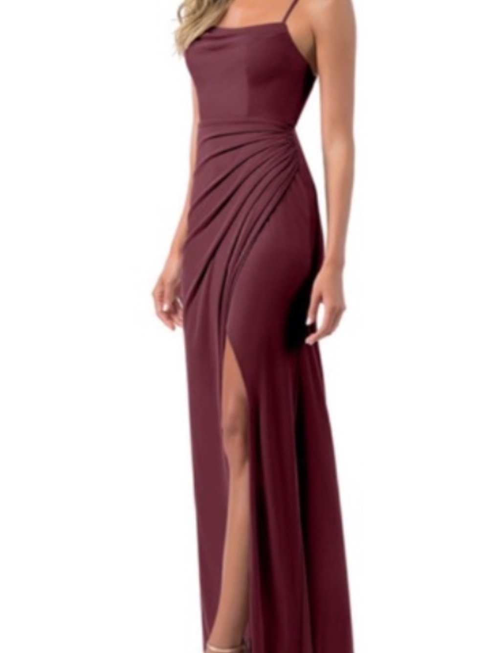 Azazie Kalea Burgandy Bridesmaid Dress